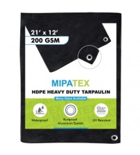 Mipatex Tarpaulin / Tirpal 21 Feet x 12 Feet 200 GSM (Black)